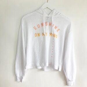PINK VICTORIA’S SECRET WHITE MESH PULLOVER HOODIE WHITE XS